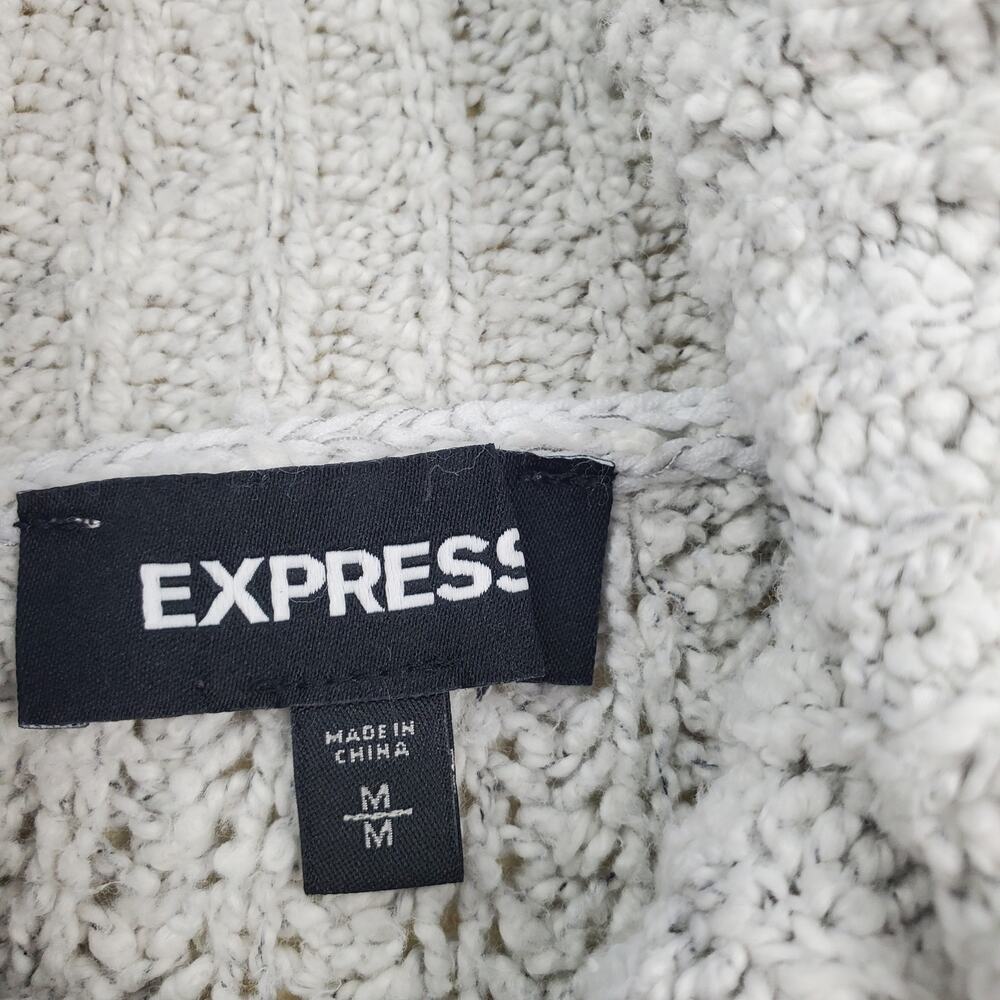 EXPRESS Light Grey Cowl Neck Ruffled Sweater - Picture 4 of 10